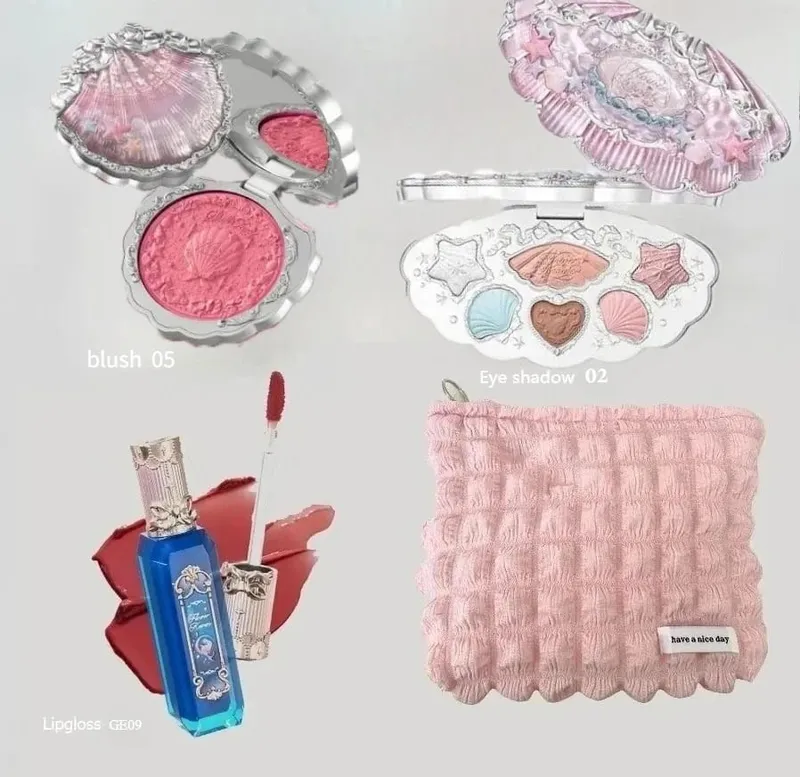 Makeup Flower Knows Set Swan Ballet Series Six Color Eyeshadow Palette Embossed Blusher Shine Lipstick Kit With Bag All In
