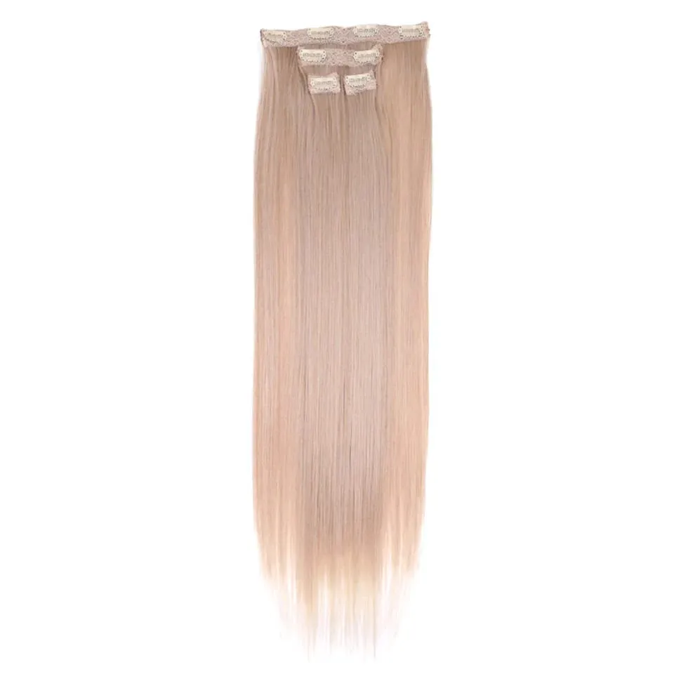 Long Straight Hairstyle 8 Clips In Hair Extensions Blonde 60CM Natural Synthetic Hair Daily Use Hairpiece Fake Hair — image 22