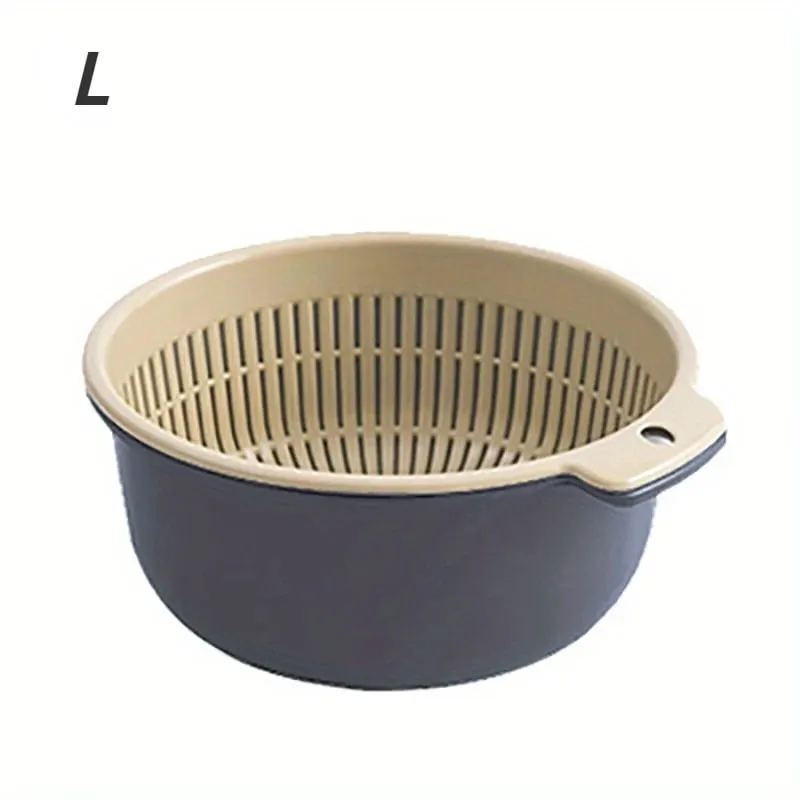 Kitchen Fruit Tray Removable Double Layer Fruit And Vegetable Basin Draining Basket Creative Household Rotating Washing Basket — image 13