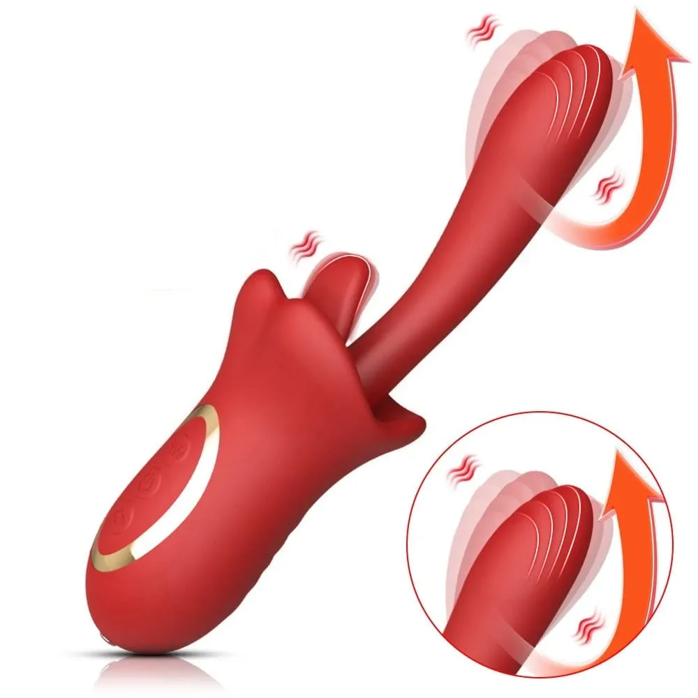 10 Kecepatan Menyodorkan Vibrator untuk Wanita 3 Mode Menjilati Lidah G Spot Pemijat Klitoris 100% Mainan Seks Dewasa Tahan Air — image 1