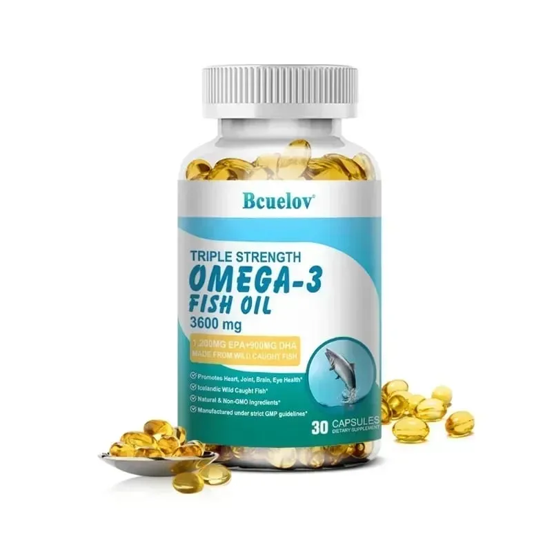 Bcuelov Omega-3 Fish Oil Dietary Supplement - Includes EPA & DHA - 3600 Mg Per Serving for Heart Joint Brain Eye Health — image 8