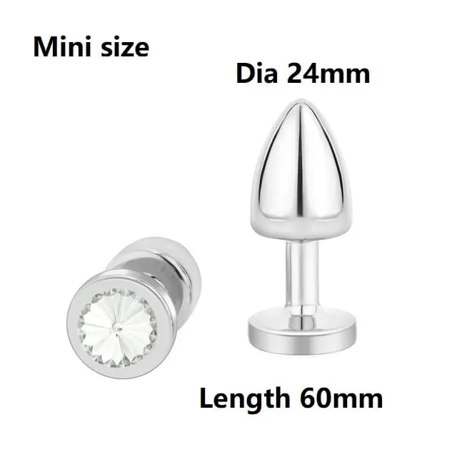 Small Size Metal Anal Beads Butt Plug Mini Rainbow Rose gold Butt Plug Crystal Jewelry Trainer Anal Dildo Masturbation Sex Toy — image 25