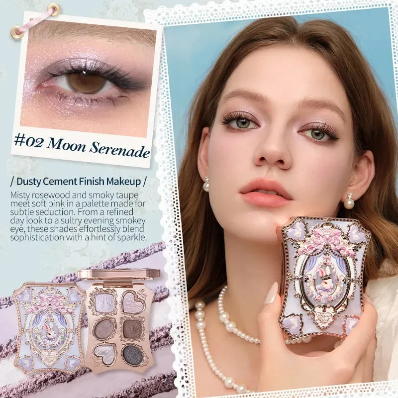 Flower Knows Bunny Garden Collection 6-Color Makeup Eyeshadow Contour Palette Eye Brush Puff Set Eye Glitter Korean Makeup Kit — image 9