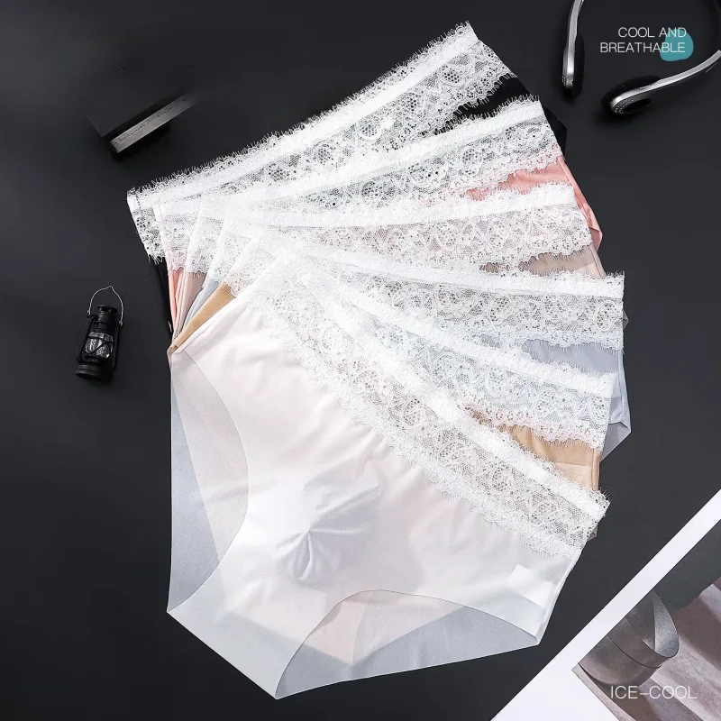 Herren-Dreieckshose mit Spitzenkante, Eisseide, spurlos, atmungsaktiv, dünn, Herrenunterwäsche, niedrige Taille, weich, nahtlos, Komfort, Herren-Slip — image 3