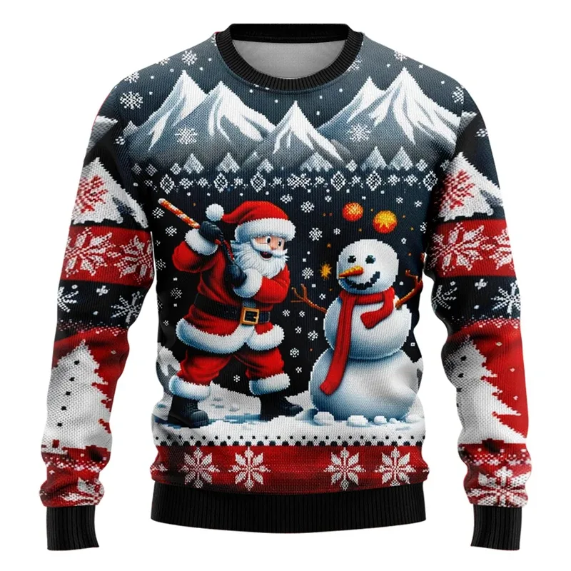 Männer Frauen Weihnachten Sweatshirt 3D Weihnachten Schneemann Santa Gedruckt Hässliche Weihnachten Pullover Unisex Pullover Urlaub Party Jumper Tops — image 5