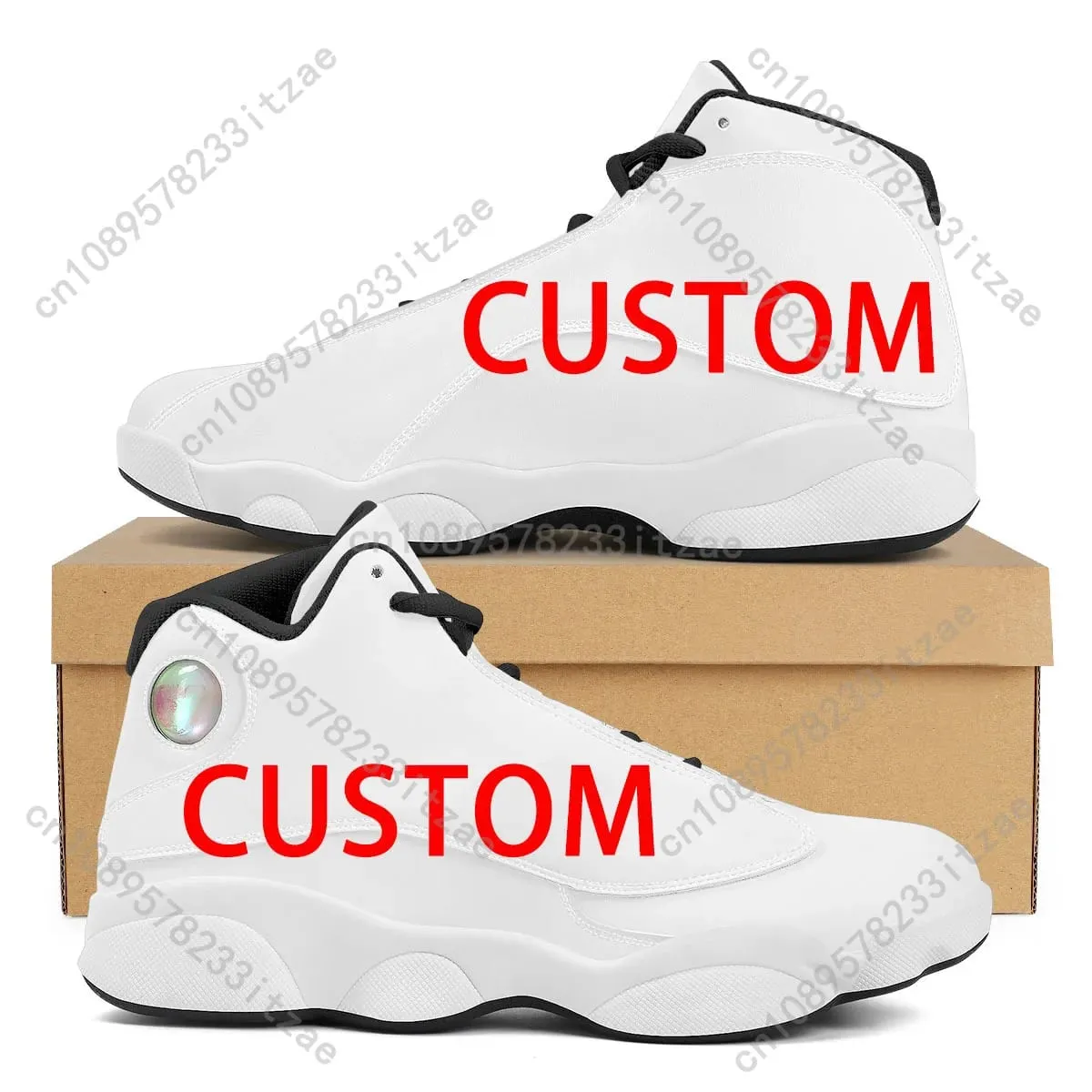 Men's Basketball Sneakers Print On Demand Haiti National Flag Printed Casual High Top Men Outdoor Comfortable Shoes — image 4