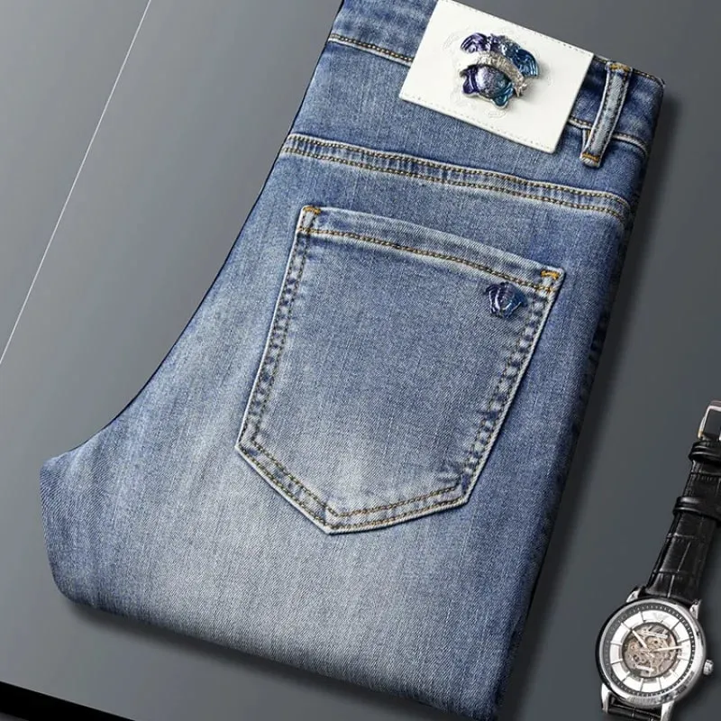 2024 New High-End Jeans Men's Light Luxury and Simplicity Versatile Casual Fashion Men's Clothing Slim Fit Tapered Pants — image 5
