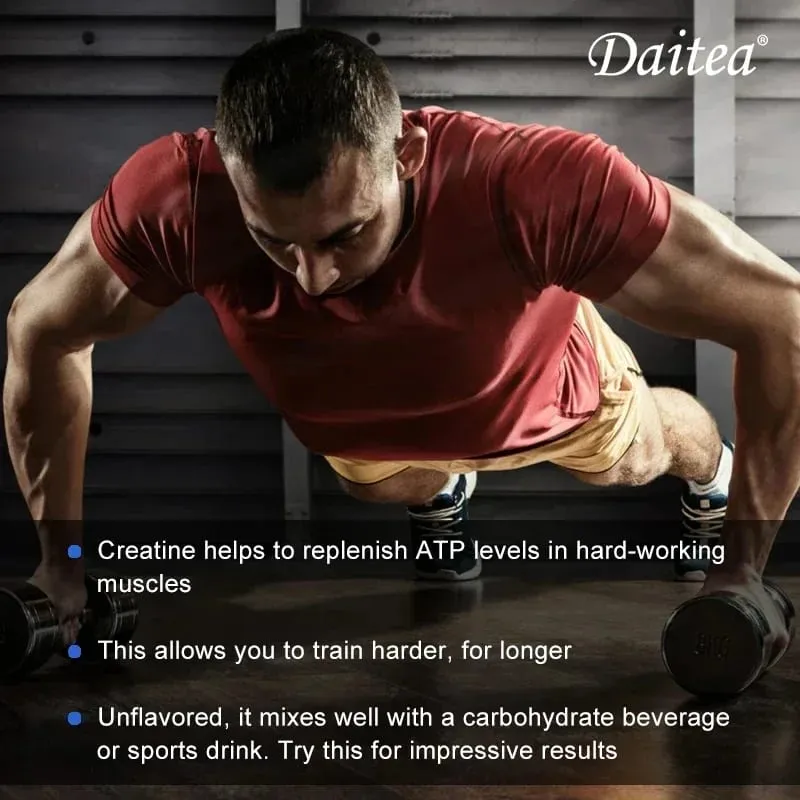 Daitea Creatine Monohydrate 3000 Mg - Strength Muscle Performance Supplement for Men and Women Non-GMO and Gluten-Free — image 5