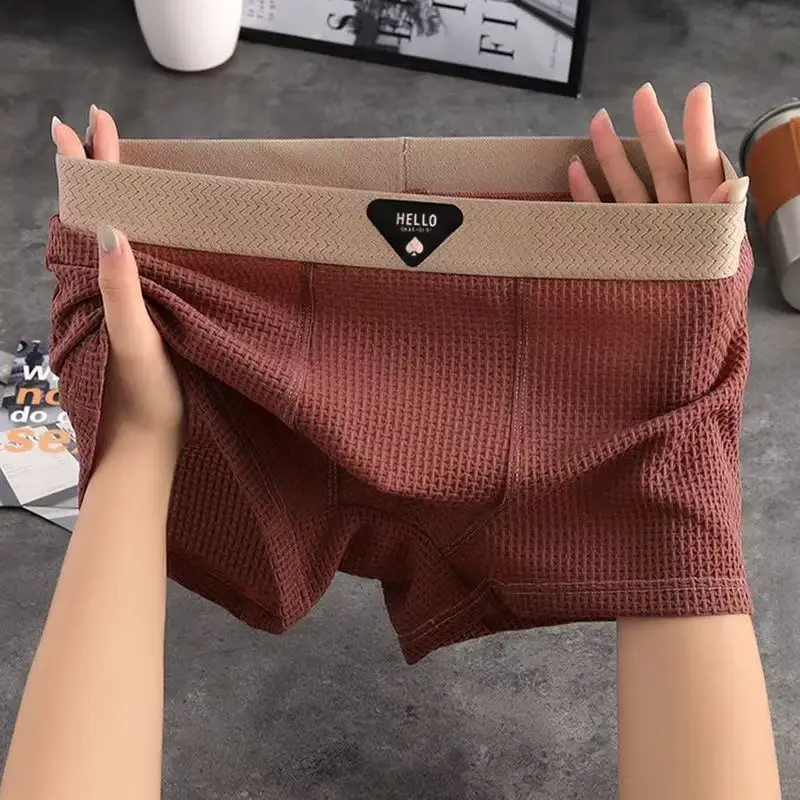 4pcs Men's Boxer Shorts Ice Silk Underwear Underpants Cool Breathable Sexy Slim Panties Mesh Lingerie — image 13