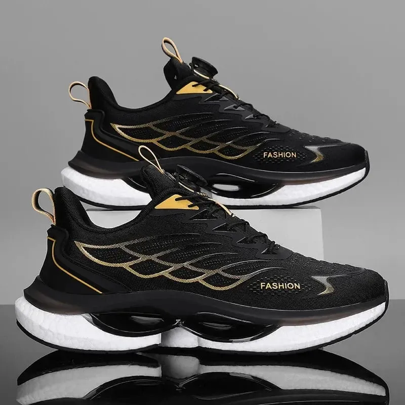 Men Rotary Buckle Running Shoes Women Reflective Outdoor Jogging Sneakers INS Chunky Sports Zapatillas Anti-Slip Unisex Footwear — image 3