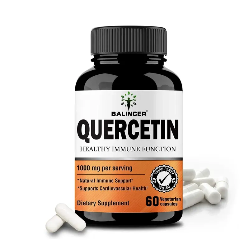 Quercetin 1000Mg of Bioflavonoids Per Veggie Capsule Supplement Supports Immune Cardiovascular Respiratory Health Antioxidant