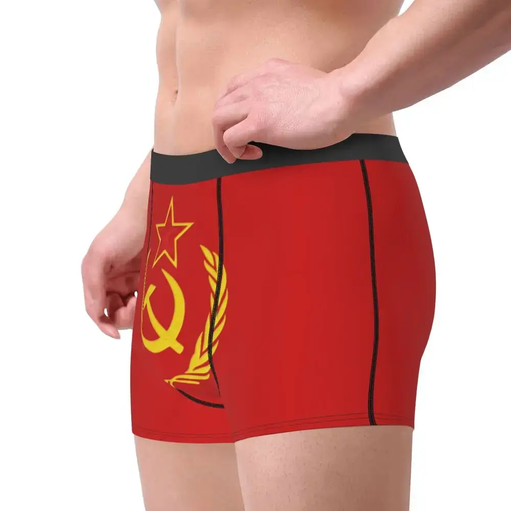 Hammer And Sickle CCCP Russian Soviet Flag Underwear Men Sexy Print Custom Boxer Shorts Panties Briefs Soft Underpants — image 4