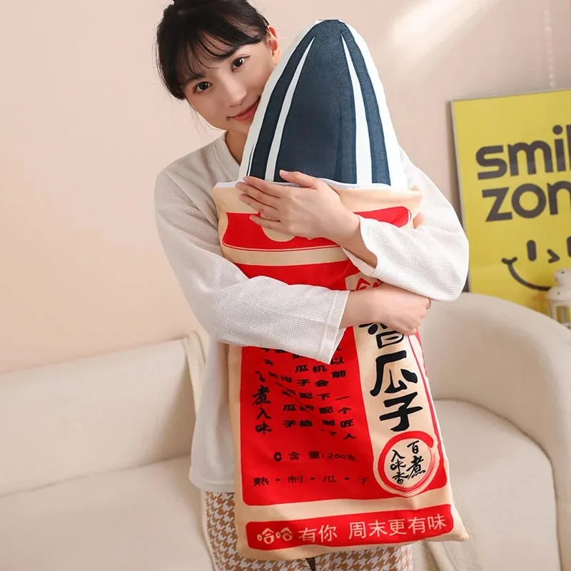 New Giant Size Simulation Chinese Bag Of Melon Seed Plush Toys Soft Soothing Pillow Mattress For Kids Family Funny Toys For Kids — image 3