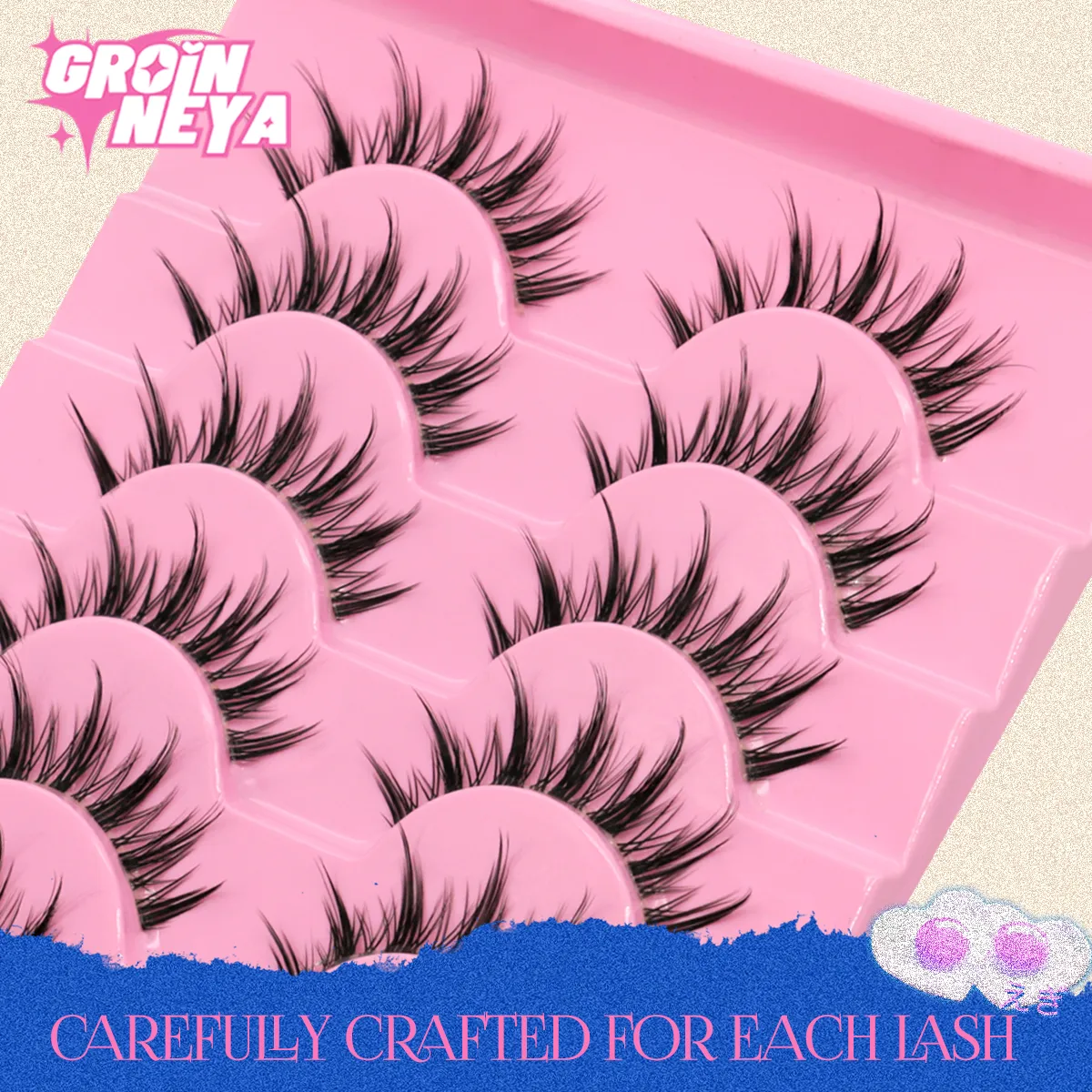 Cat eye Lashes 5/6 pairs Clear Band Lashes Natural Look 6D Wispy Eyelashes False Lashes Eyelashs Extension