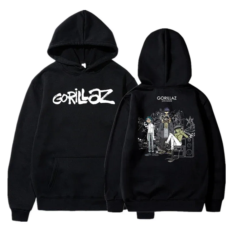 The Autumn and Winter Pullovers Long Sleeve Loose Soft Sweatshirt Streetwear Coat Gorillaz Printing Women and Men Hoode — image 15