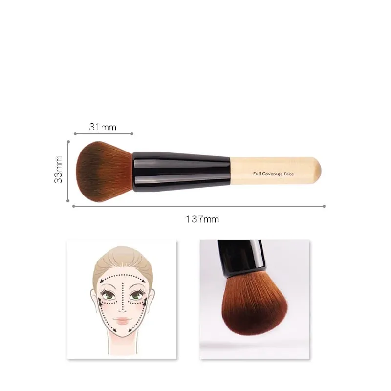 Luxury Champagne Makeup Brushes Flat Top Foundation Brush Large Face Brush Repair Brush Contour Brush for Liquid Cream Powder — image 3