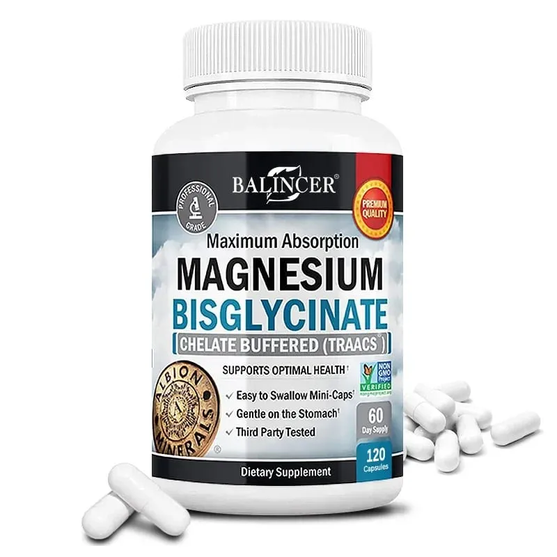 Magnesium Bisglycinate 400 Mg - 120 Vegetarian Capsules - Supports Muscle Joint and Heart Health — image 9