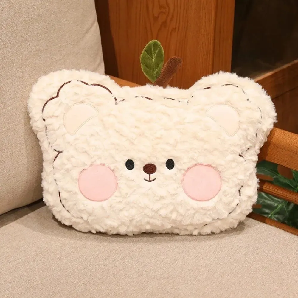 Seat Companion Lembut Kerinting Fluff Bear Bantal Blush Pipi Kusyen Sofa Comel Bantal Boneka Haiwan Comel Hiasan Rumah — image 8