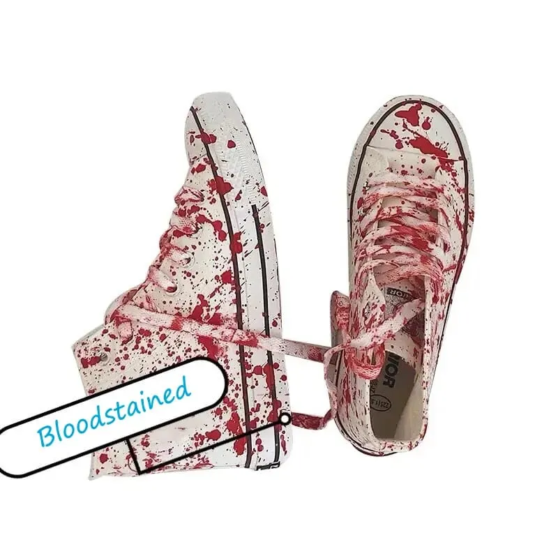 Colorful Graffiti Men Canvas Shoes Spring Fall Male Sneakers Shoes Ins Unisex Punk Street Style Man Boys High Top Canvas Shoes