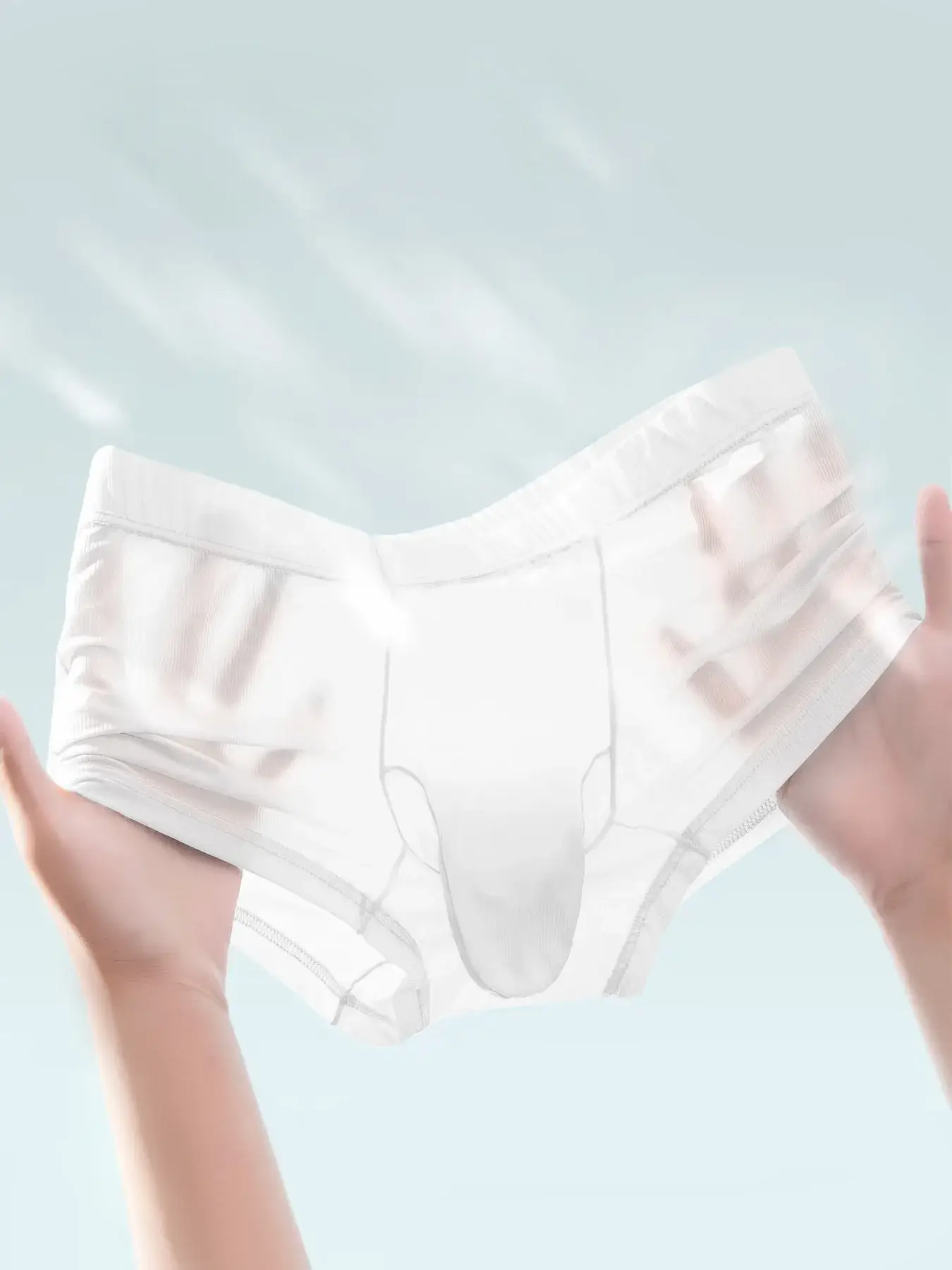 Seluar Boxer Lutsinar Seluar Dalam Seksi Lelaki Seluar Dalam Ultra Nipis Seluar Dalam Sutera Ais Seluar Dalam Seluar Dalam Licin Berkilat — image 9