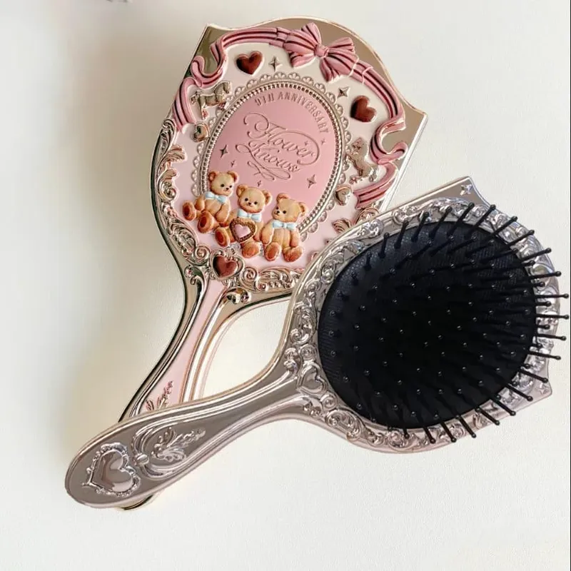 Flower Knows 9th Anniversary 4 Pcs Makeup Set Desktop Vanity Mirror Paddle Brush Air Cushion Comb Brush Holder Blush Brush — image 5