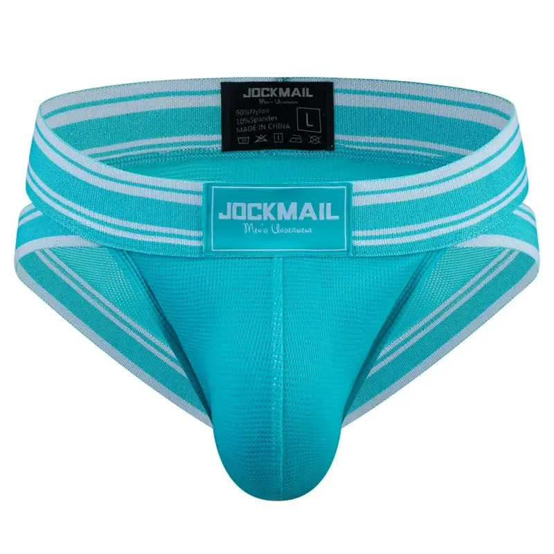 Jockmail Sexy Underwear Men Briefs Male Panties Pouch String Bikini Hombre Slips Cuecas Lingerie Erotic Underpants Summer Mesh — image 12