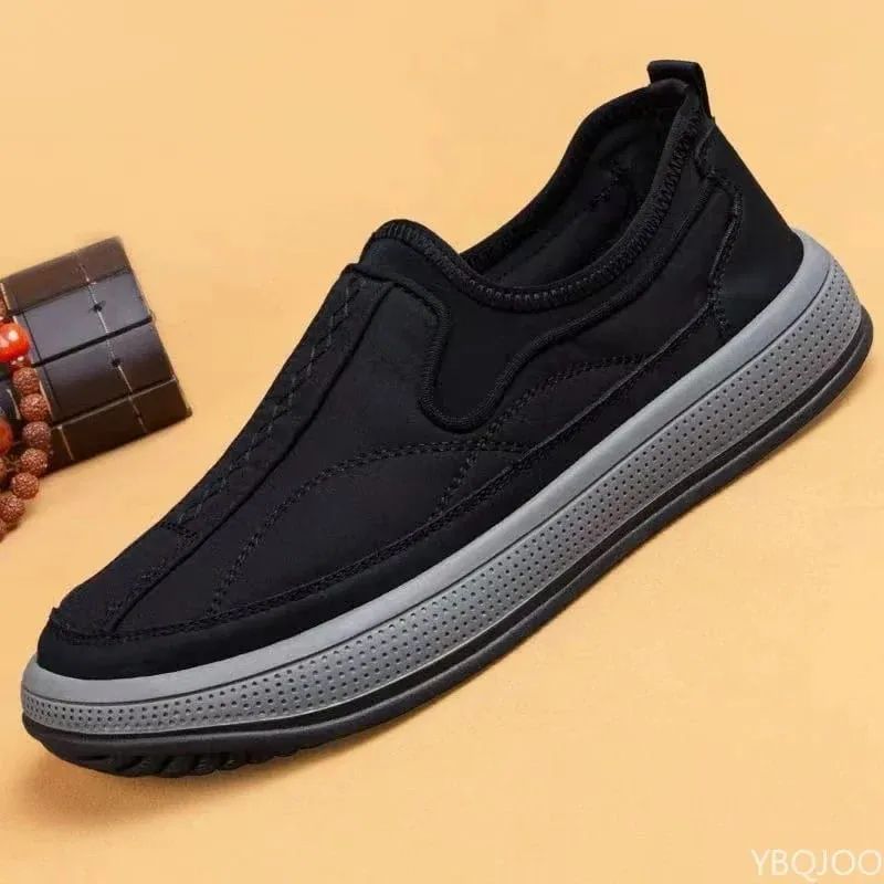 New breathable Men's Shoes Casual canvas shoes Middle aged elderly non slip flat Comfort thick soled male shoes Zapatos Homme — image 3