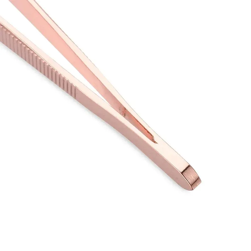 5.5-Inch Mini Kitchen Cooking Tweezers Stainless Steel Precision Plating Tongs Offset Tip for Food Styling Cake Decor — image 5