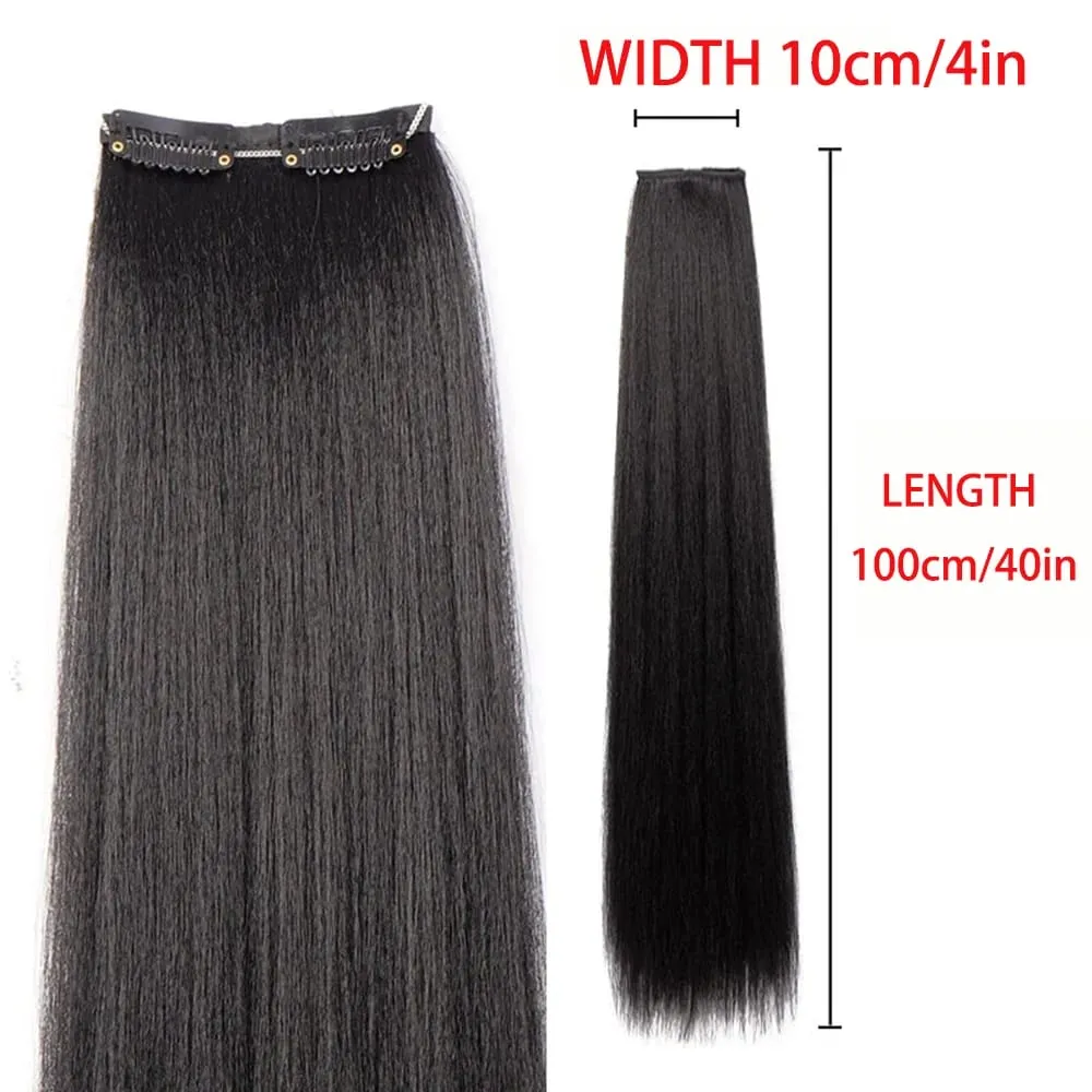 Synthetic black women's vertical hair extensions hair extensions five different lengths of headwear for women's wigs — image 16