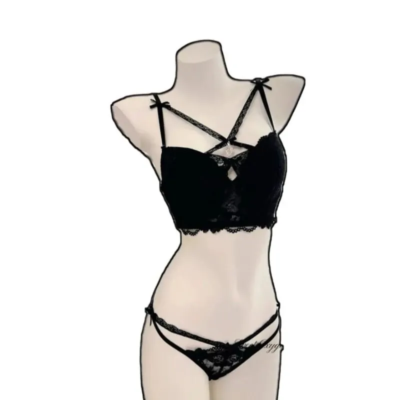 Biustonosz koronkowy Pure Desire dla pań Uroczy wisiorek w kształcie serca Push-Up podkreślający biust Ponętny komplet bielizny S-XL 32-38AB — image 2