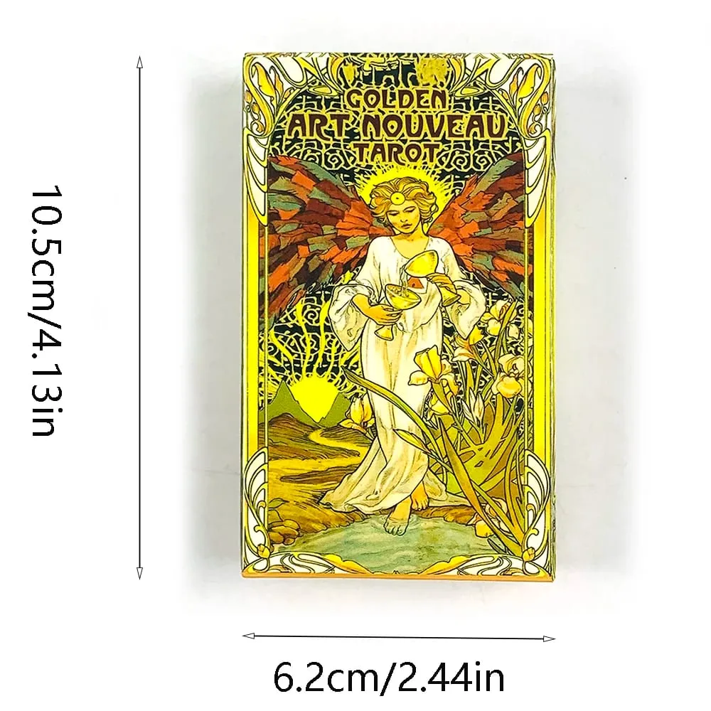 Golden Art Nouveau Tarot 78‑Card Deck Art Nouveau Vintage Style Tarot Cards Divination Fortune‑Telling Board Games Card Game — image 6