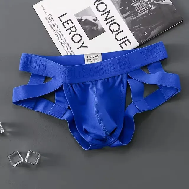Men Sexy Underwear Jockstrap Thongs Cotton Briefs Dew Buttocks Underpants Bondage Panties Open Butt Male Lingerie G-String Thong — image 10