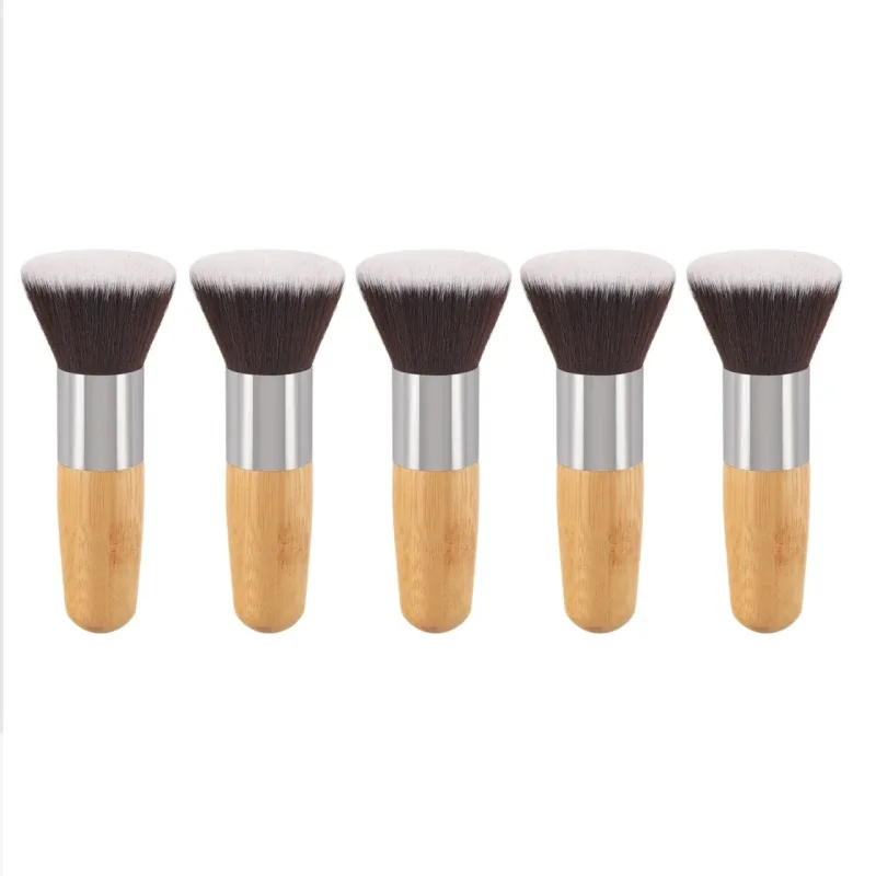 Bamboo Handle Foundation Brush Loose Powder Makeup Borstar Blush Contour Liquid Foundation Cream Professionell ansiktsskönhetsverktyg — image 13