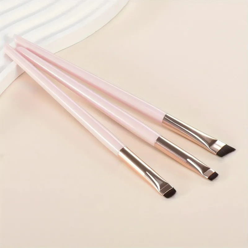 3pcs Makeup Brush Set Blade eyeliner brush fine oblique head eyebrow brush outline eyeliner ultra-thin eye shadow brush makeup b — image 9