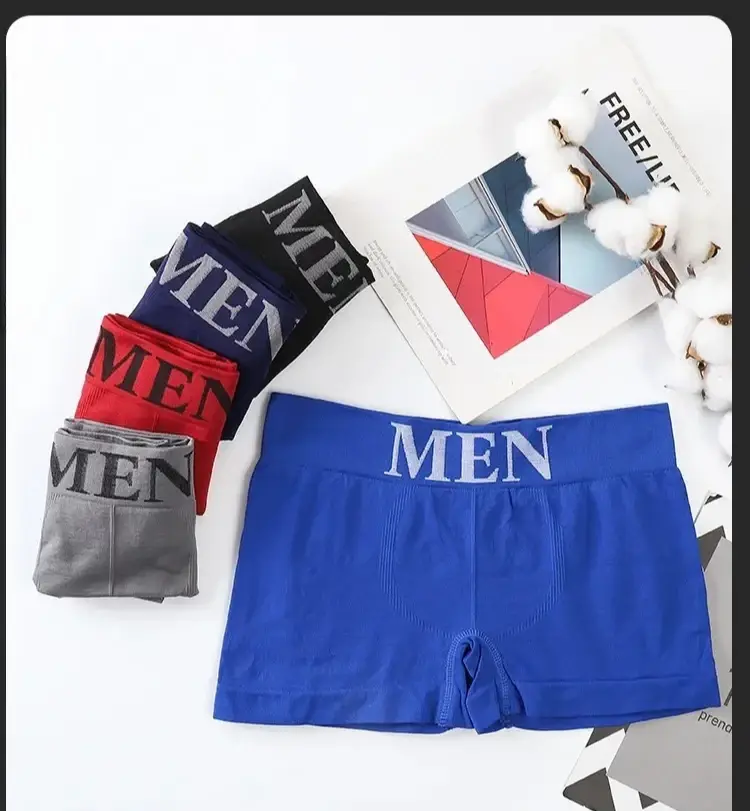 5Pcs/Lot Men's Boxers Underwear Breathable Panties Man Boxer Solid Underpants Comfortable Male Brand Shorts Black Blue Underwear
