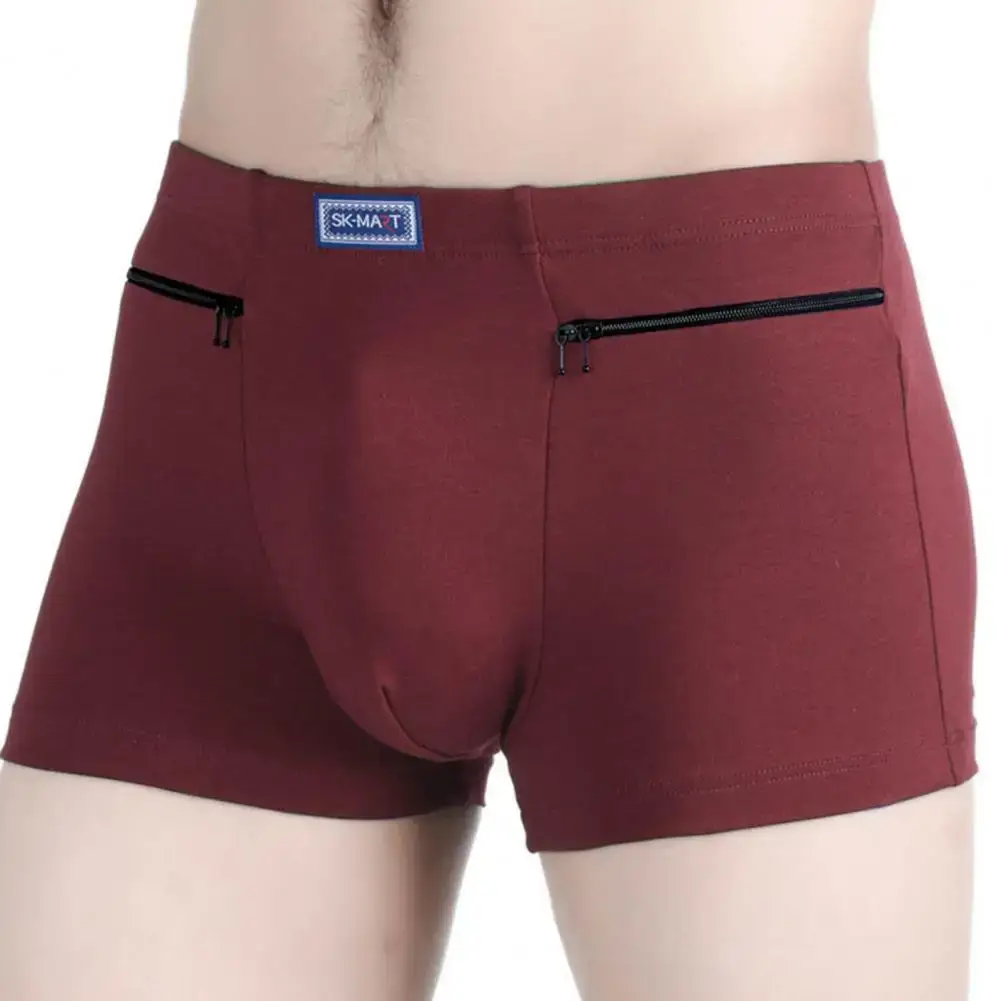 Ropa interior con bolsillos para hombre, calzoncillos bóxer antirrobo, bragas elásticas sin costuras para hombre, pantalones cortos de algodón con forma de U, calzoncillos para uso diario — image 11
