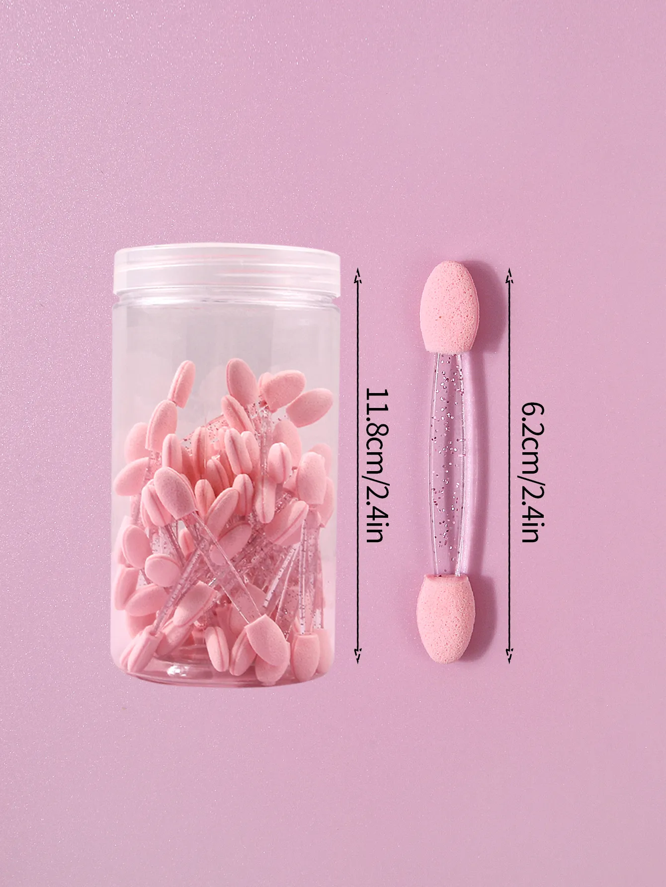 50pcs Disposable Eye Shadow Brush Makeup Dual Sided Sponge Nylon Set Eye Shadow Brushes For Cosmetic Applicator Makeup Tools