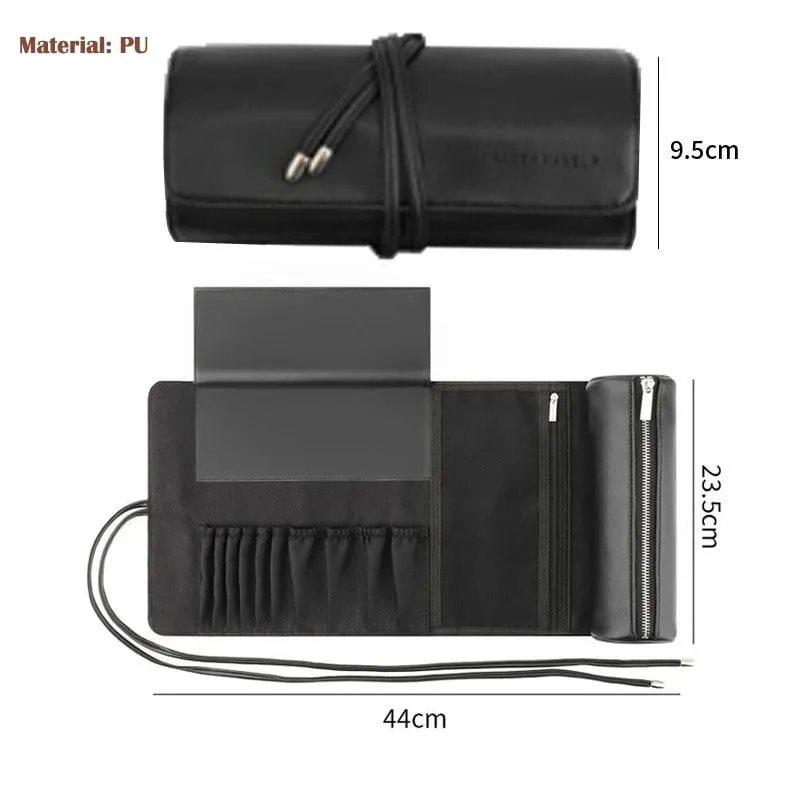 High Quality 14/23/29 Holes PU Cosmetic Makeup Brushes Pouch Portable Black Waterproof Oxford Beauty Brush Bag Organizer — image 16