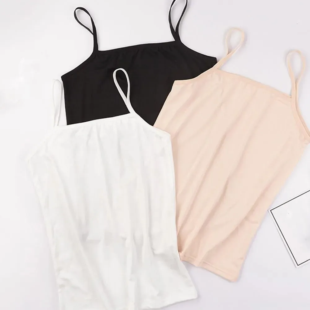 Simple Solid Color Women Tank Tops Soft Cotton Camis sleeveless Basic Vest Tshirt Sexy Strapy Camisole for Women Clothing — image 9