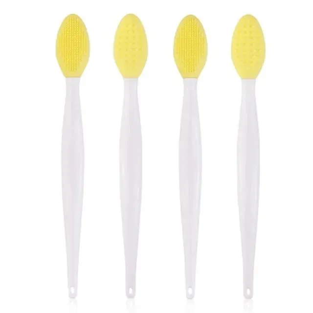 ขายส่ง 4 ชิ้นใหม่แฟชั่นการออกแบบจมูกสองด้านเครื่องมือซิลิโคน Lip Scrub Exfoliator แปรงแปรงแต่งหน้าชุดแปรงแต่งหน้า