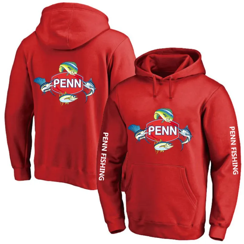2024 New Printing Men Penn Fishing Reel Spring and Autumn Solid Color Pullover Hoodies Loose Fashion Clothing Hooded Tops — image 9