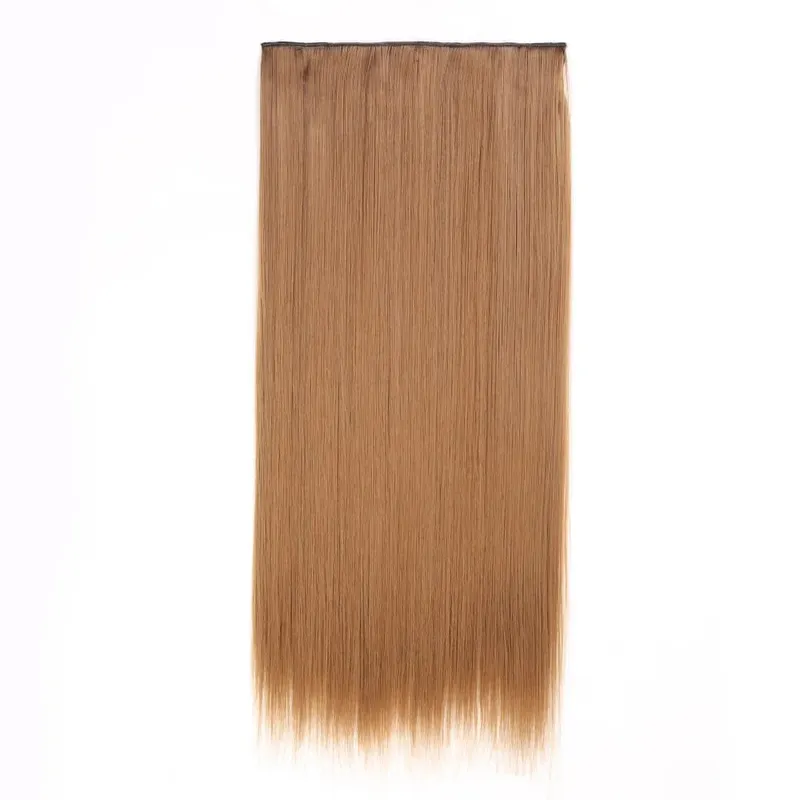 Synthetic Clip in Hair Extensions 6 Pcs/Set 16 Clips Long Straight Hairpieces Clip On Hair Extension for Women Blonde — image 45