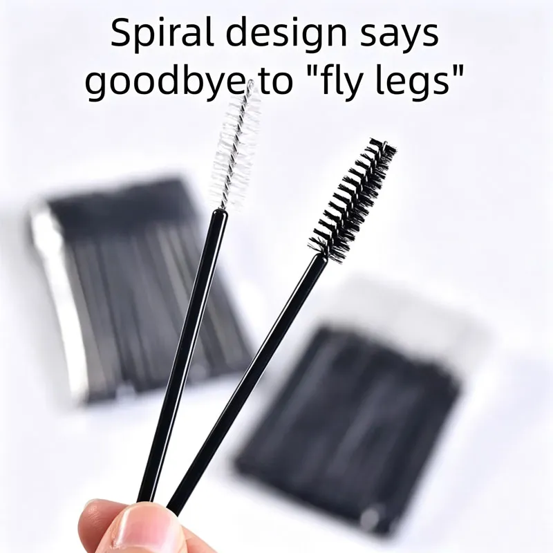 Bagong 50/100pcs Microbrush para sa Eyelashes Brush Crystal Spoolie Brushes Eyebrow Comb Makeup Beauty Tool para sa Eyelashes HZS24 — image 4