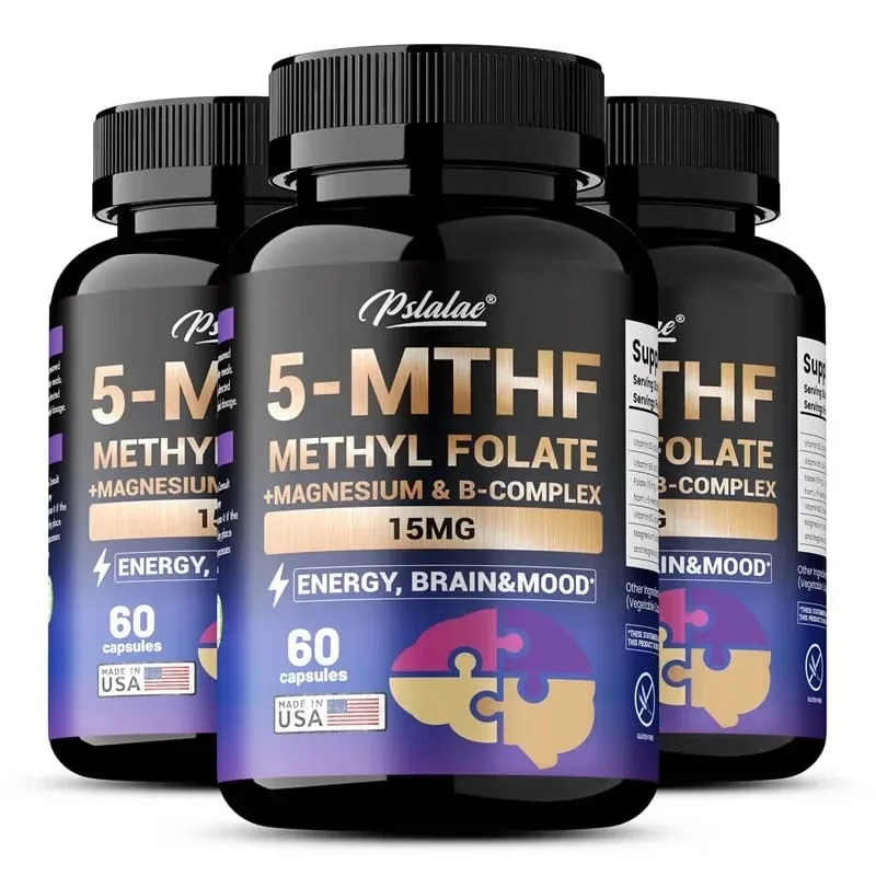 5-MTHF Methylfolate Supplement - Enhances Memory Focus and Clarity Boosts Cognitive Function Energy Brain and Mood Support