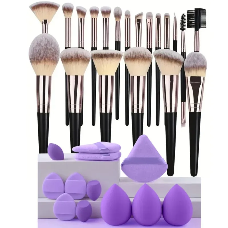3-20PCS Makeup Brushes Set Eye Shadow Foundation Blush Highlighter Concealer Brush Female Beauty Tool Beauty Sponges Thumb Puffs — image 21