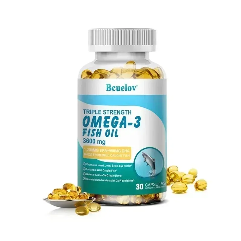 อาหารเสริมน้ำมันปลาโอเมก้า 3 - 3600 มก. ต่อหนึ่งหน่วยบริโภค 1200 มก. EPA และ 900 มก. DHA รองรับสุขภาพหัวใจและสมอง แคปซูล NON-GMO — image 8