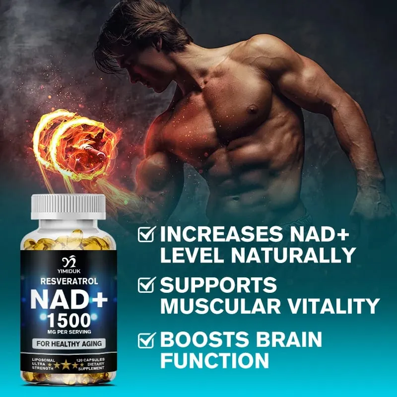 NAD Supplement 1500mg - Liposomal NAD+ Supplement with Resveratrol Stamina & Healthy Aging - Strength Capsules
