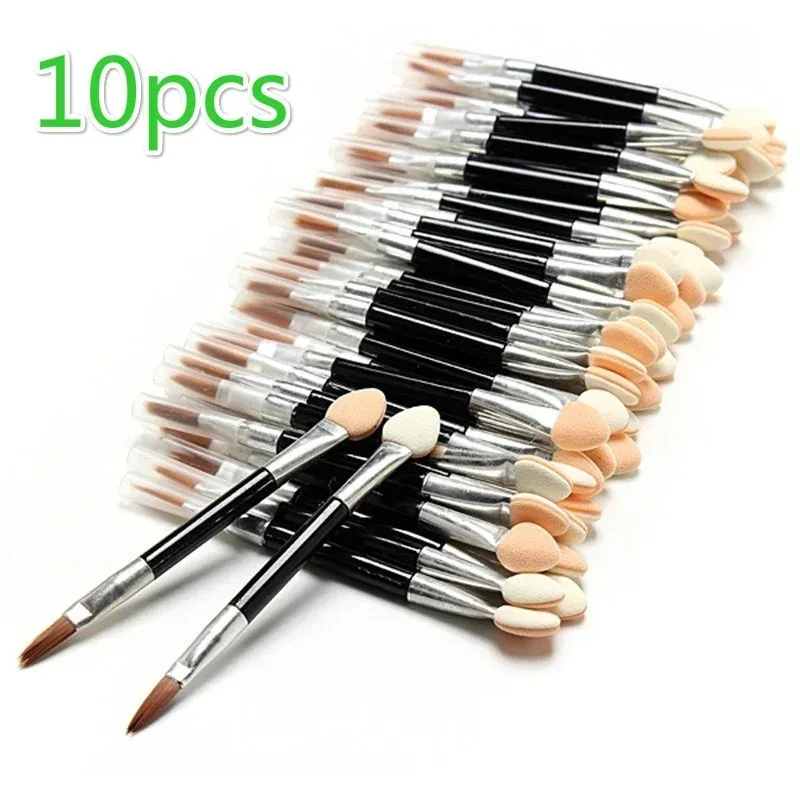 10Pcs Applicator Double-Ended Cosmetic Brushes Women Makeup Eyeshadow Eyeliner Sponge Lip Brush Set Disposable Makeup Brush — image 1