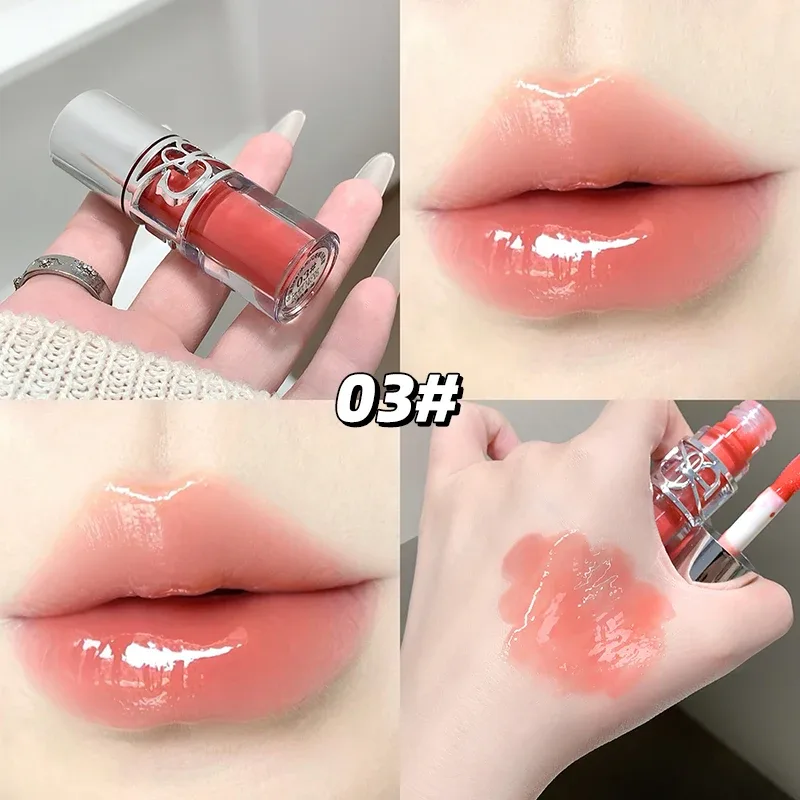 Gege Bear Glittering Mirror Lip Glaze Watery Shimmering Light Lip Gloss Makeup 8 Colors Hydrating Moisturizing Long Lasting — image 8