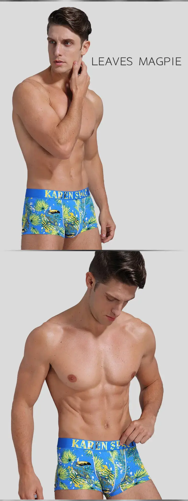 남자의 통기성 얼음 실크 인쇄 복서 팬티 속옷 유행 남성 팬티 편안한 Calzoncillo Hombre — image 7